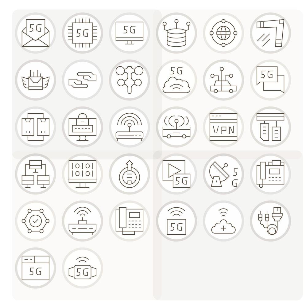 Data Transmission Icon Set with 32 Thin Line Retina Ready Display Perfect Graphics vector