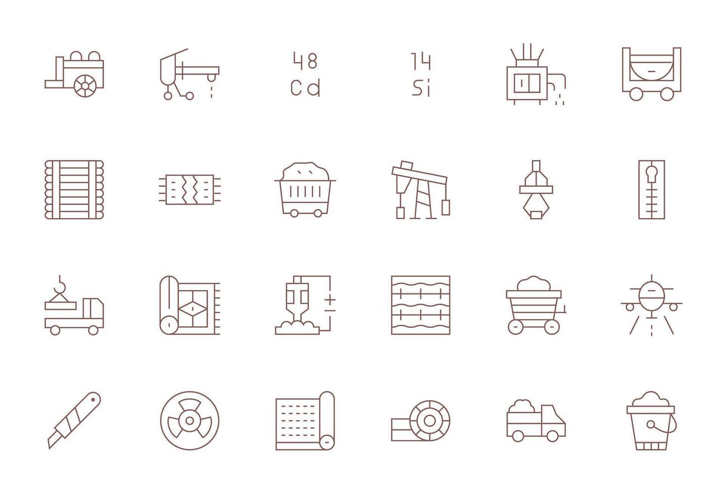 24 Thin Line Icons designed for Material in 64x64 PIXEL Perfect format vector