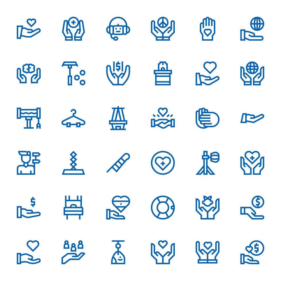 Support System Icon Toolkit featuring 36 Display Perfect Retina Ready Bold Line elements vector