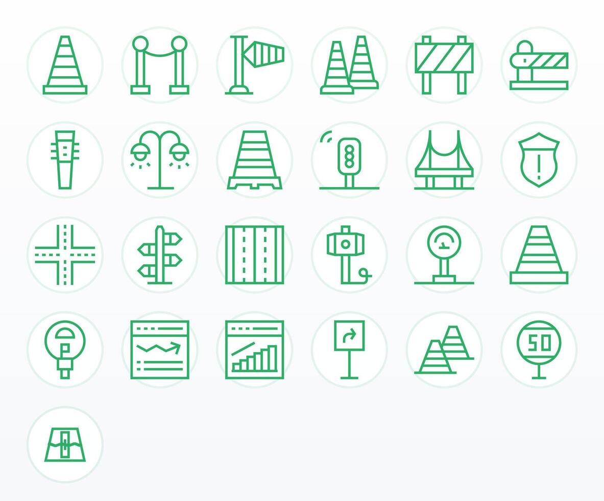 Traffic Modern Collection with 25 Regular Line High Resolution PIXEL Perfect Icons vector