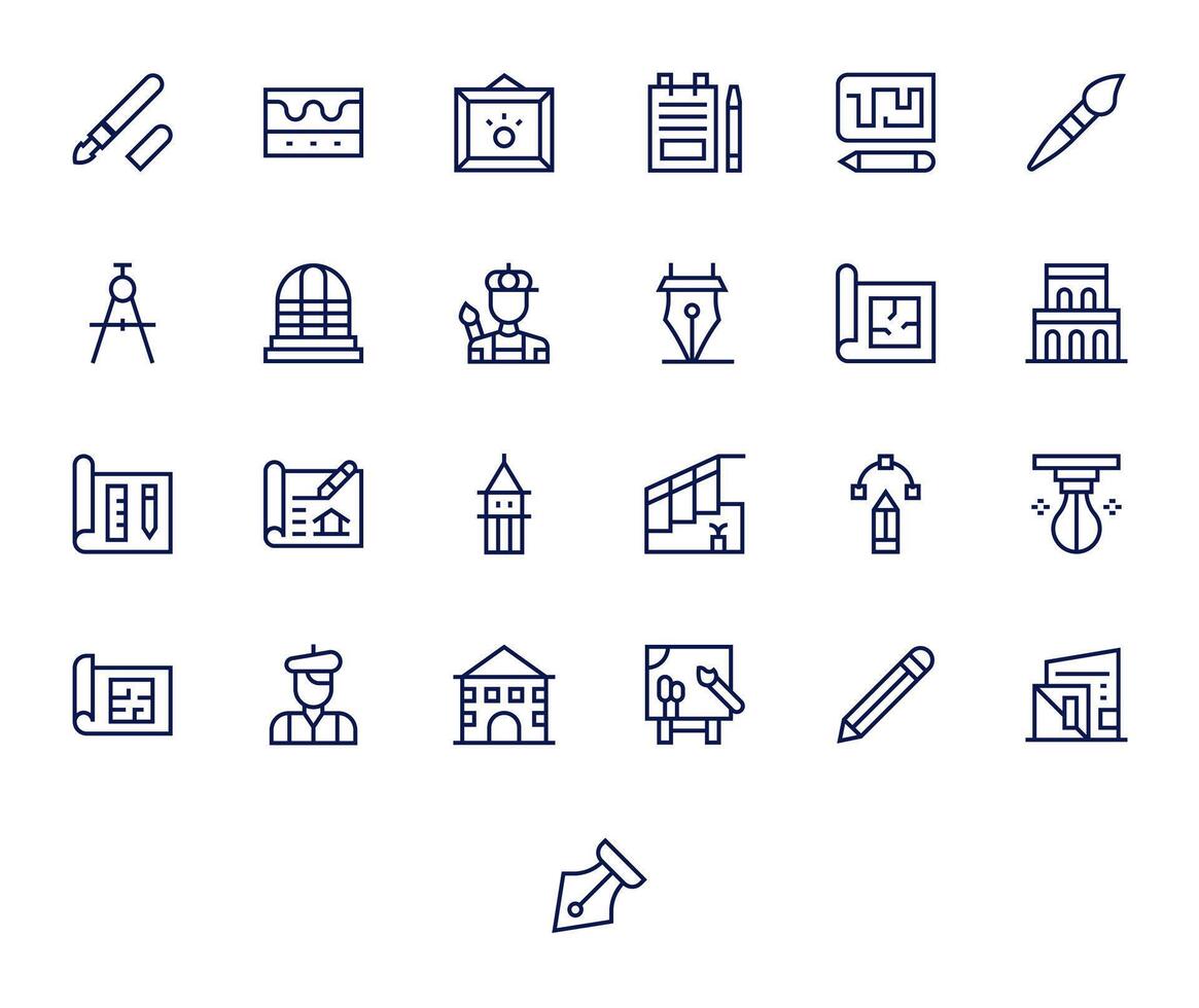 25 Regular Line PIXEL Perfect Icons for Sketch Graphics vector