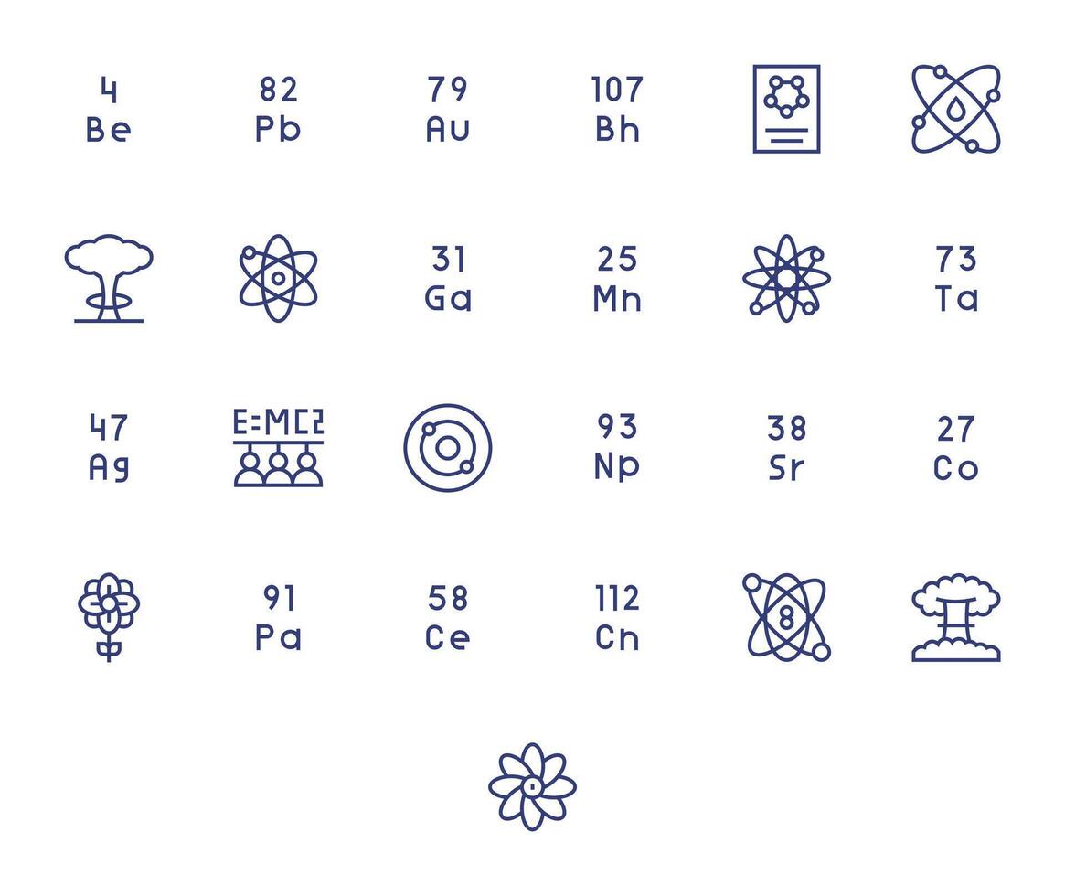 25 64x64 Regular Line Icons optimized for Atomic Pixel Optimized display vector