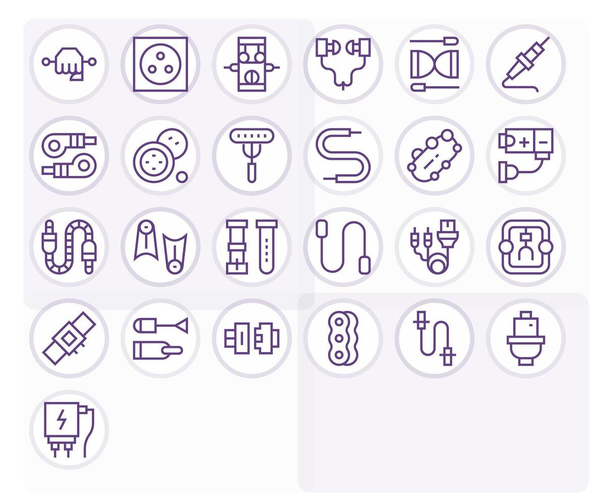 25 Regular Line Pixel Aligned 256x256 Icons from Connector Suite vector