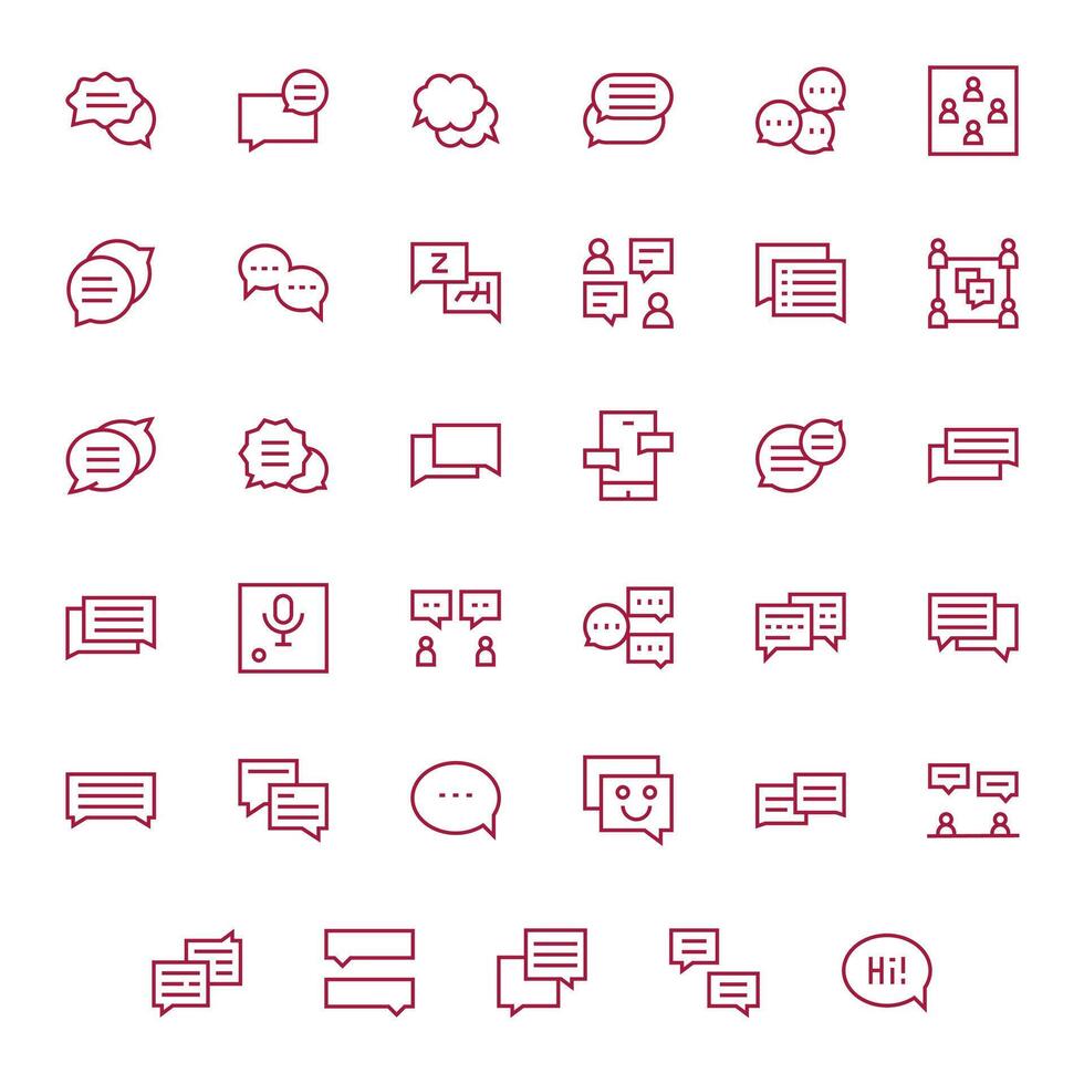 35 Display Perfect Regular Line Icons designed for Online Chat Interface vector