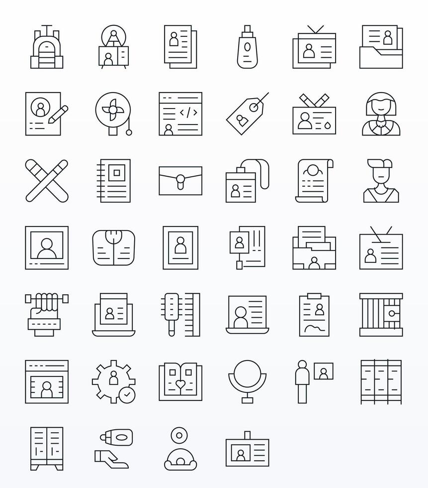 40 Thin Line Icons designed for Personal in Retina Ready Display Perfect format vector