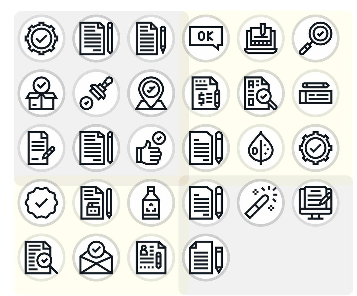28 Bold Line Icons for Correct in crisp High Resolution Editable resolution vector