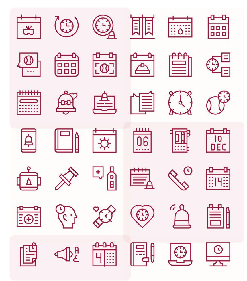 42 editable regular línea íconos desde recordatorio colección vector