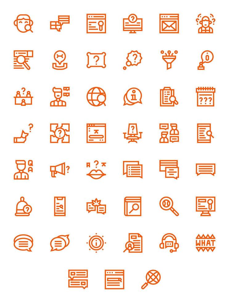 45 íconos para consulta optimizado en editable alto resolución negrita línea resolución vector