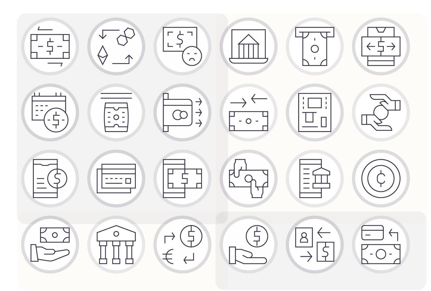 24 256x256 Thin Line Icons for Withdrawal with Display Perfect precision vector