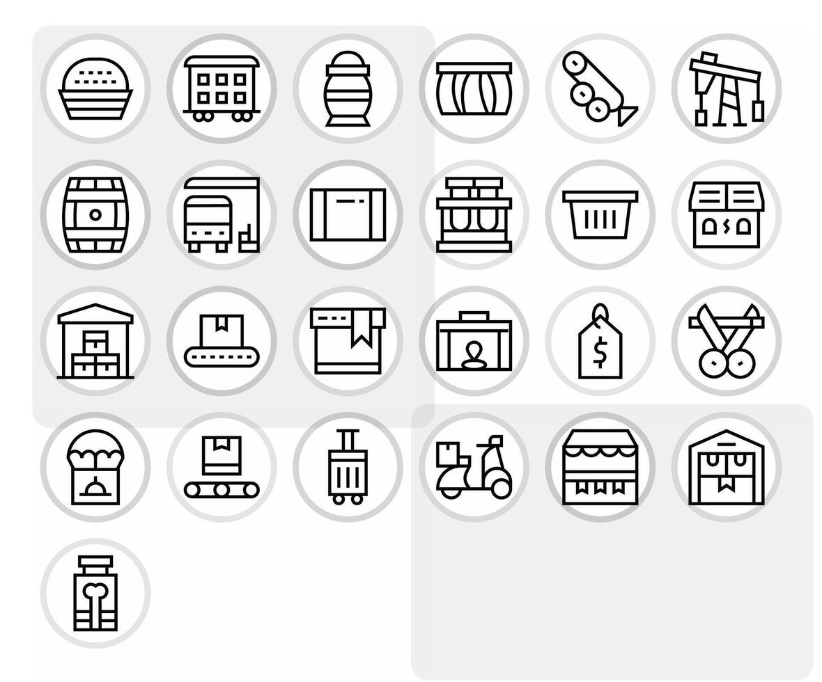 Goods Icon Set with 25 Regular Line High Resolution PIXEL Perfect Graphics vector