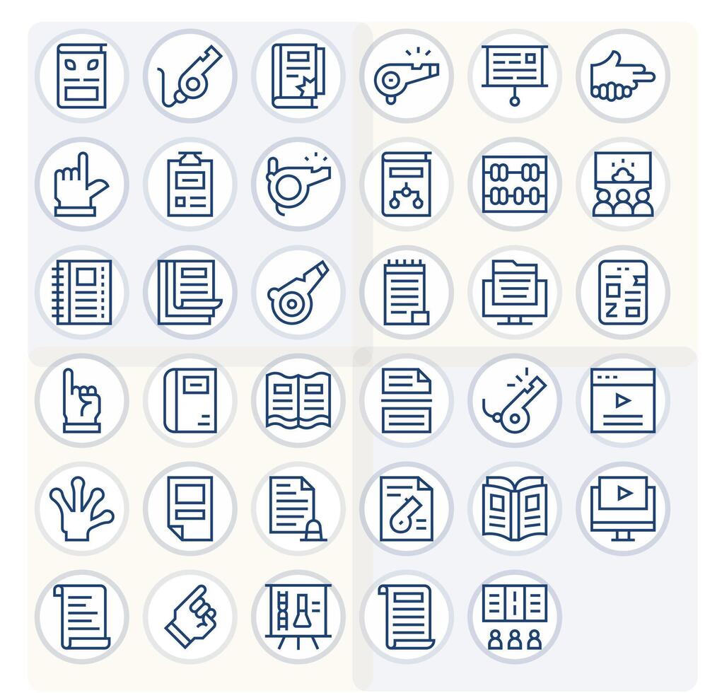 35 Regular Line Pixel Aligned Icons crafted for Instruction 256x256 applications vector