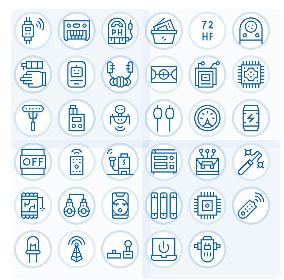 35 alto resolución regular línea íconos optimizado para electrónica píxel alineado monitor vector