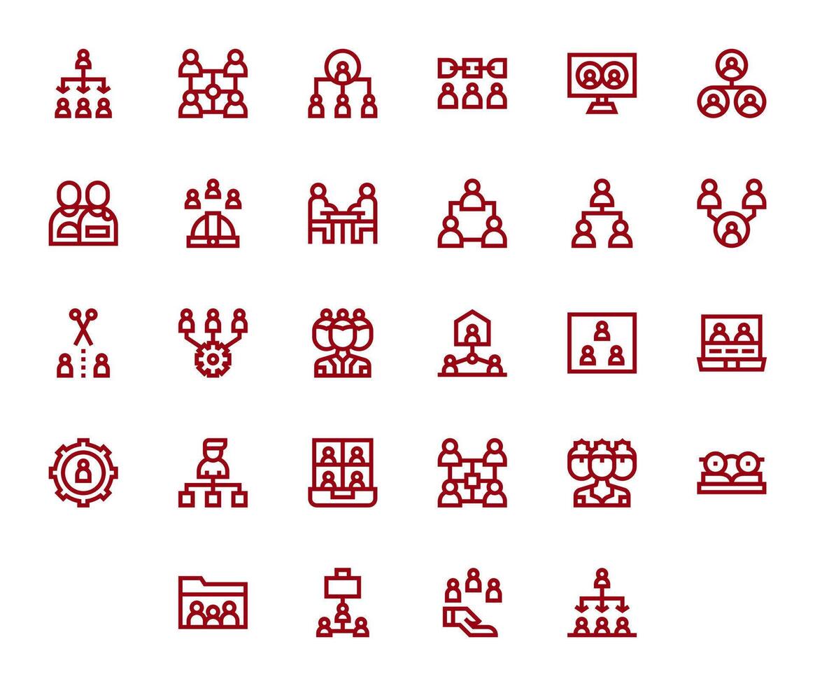 28 128x128 Bold Line Icons optimized for Employees Display Perfect display vector