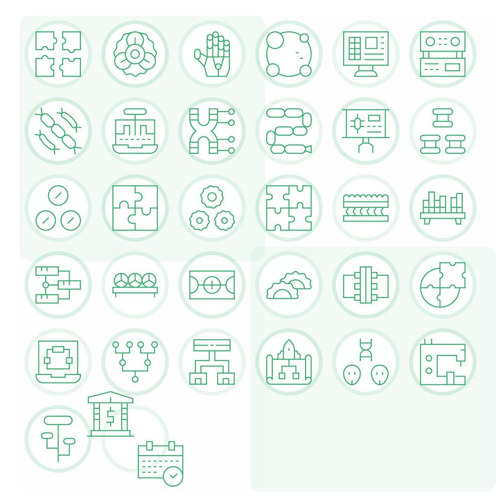 32 Display Perfect Icons themed around Components in Retina Ready Thin Line format vector
