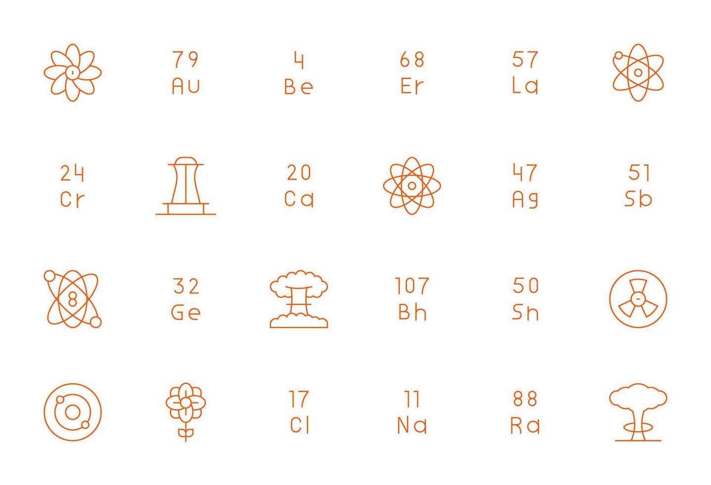 Atomic Digital Pack containing 24 Pixel Optimized Thin Line High Resolution Icons vector