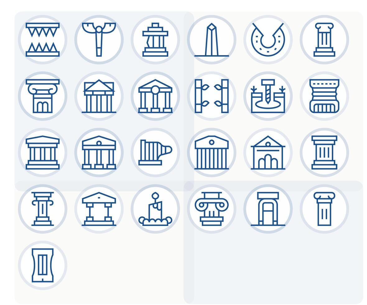 Pillar Icon Repository containing 25 Regular Line 128x128 Editable graphics vector