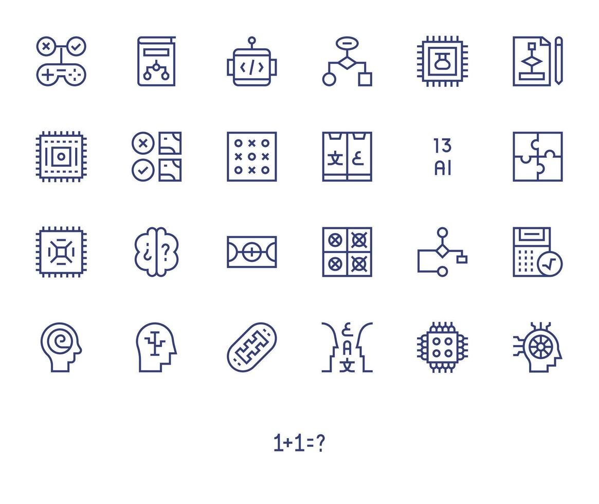 25 Regular Line Editable Icons for Logic Graphics vector