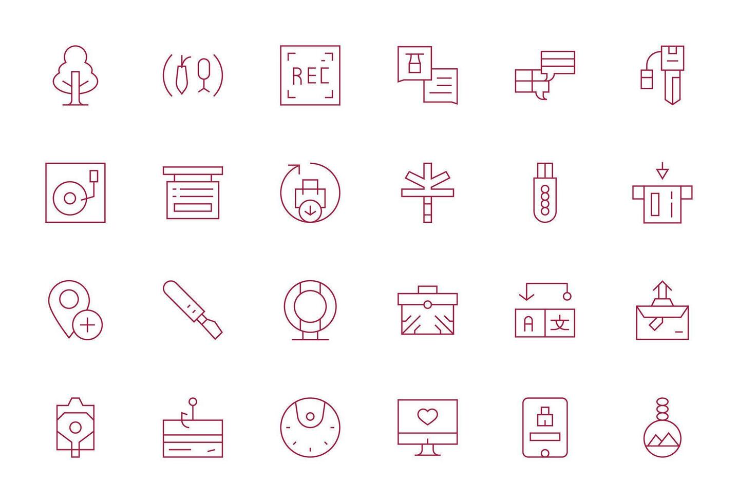 24 Editable Thin Line Icons from Save Collection vector
