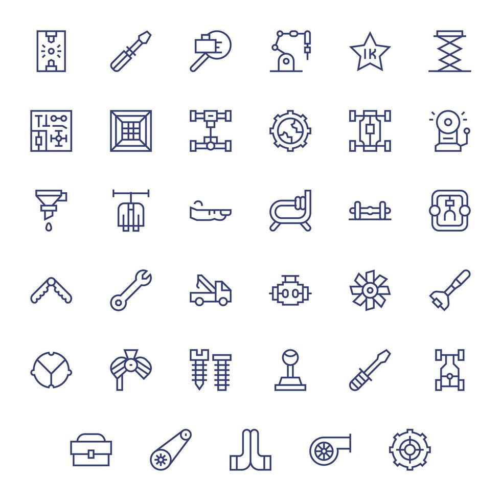 Mechanical Graphics featuring 35 Regular Line Pixel Optimized Retina Ready Designs vector