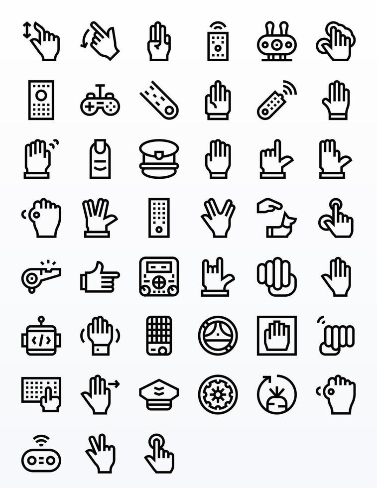 Bold Line Display Perfect Icons from Command Set with 45 64x64 Icons vector