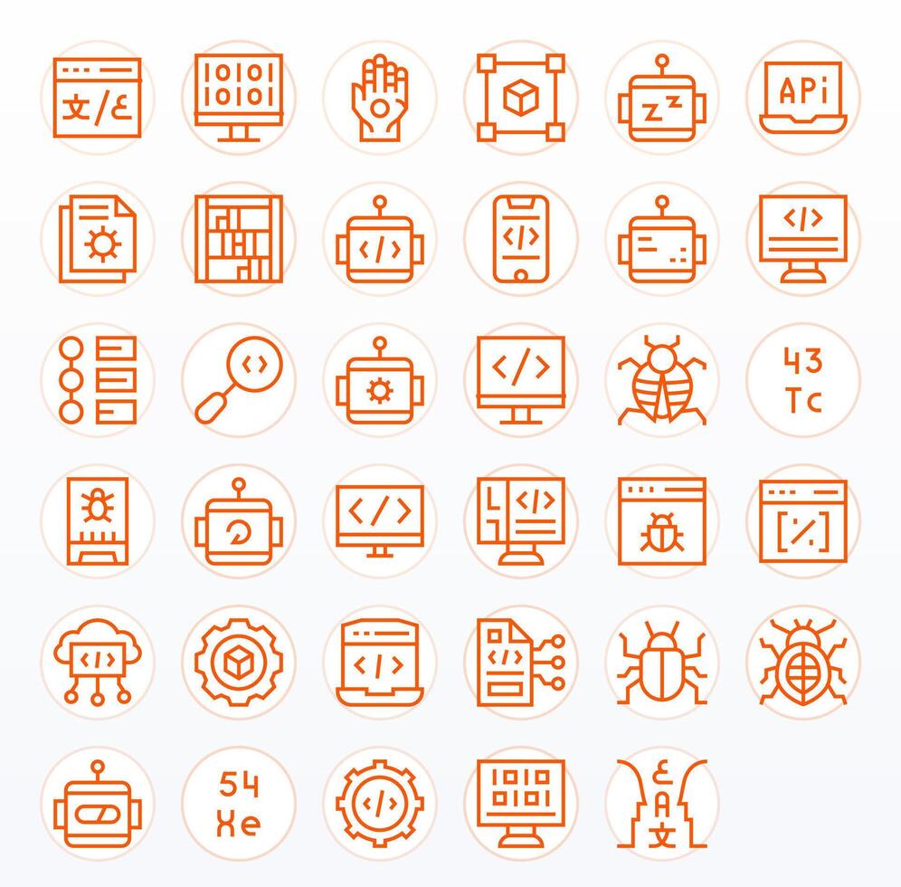 35 Regular Line PIXEL Perfect Icons crafted for Programming High Resolution applications vector