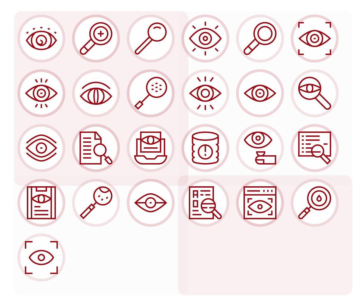 Inspect Icon Set with 25 Regular Line High Resolution PIXEL Perfect Graphics vector