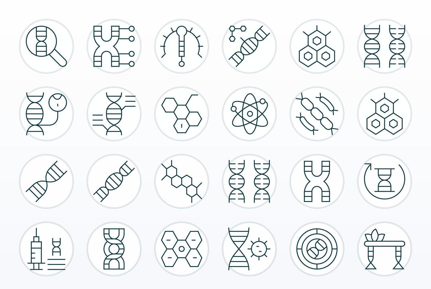 24 Thin Line Icons designed for Molecular in High Resolution Pixel Optimized format vector
