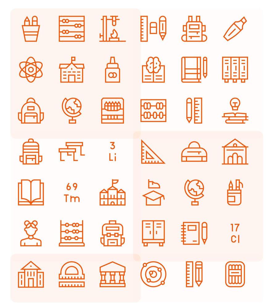 colegio escalable conjunto presentando 42 detalle mejorado regular línea alto resolución íconos vector