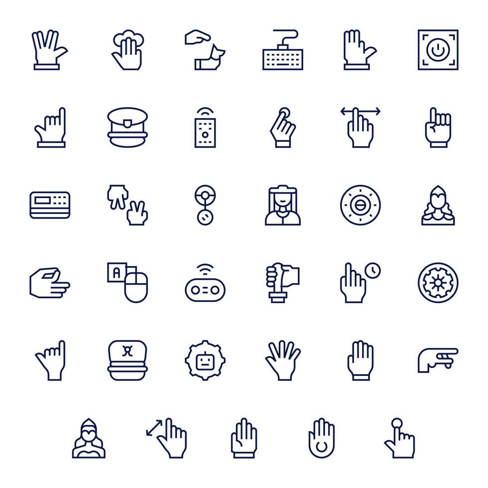 35 256x256 Regular Line Icons optimized for Command Editable display vector