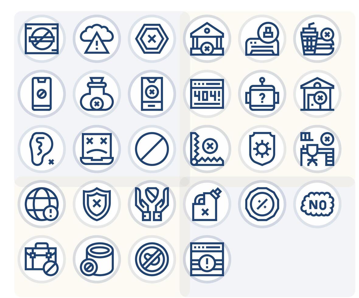 28 Bold Line Icons from Unavailable in 128x128 Display Perfect Quality vector
