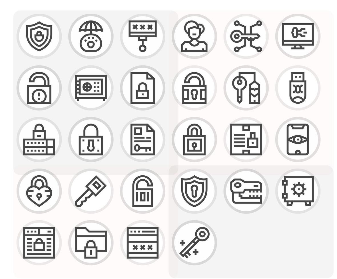 28 Icons for Password optimized in Grid Fitted 128x128 Bold Line resolution vector