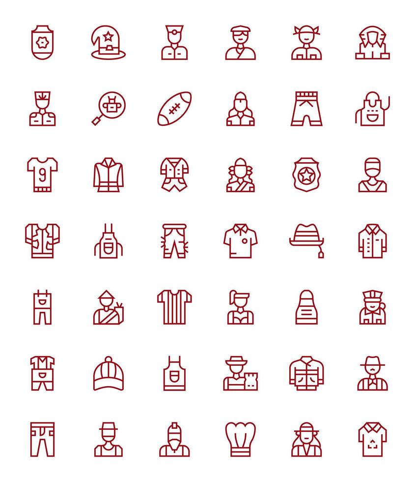 42 Display Perfect Regular Line Icons from Uniform Collection vector