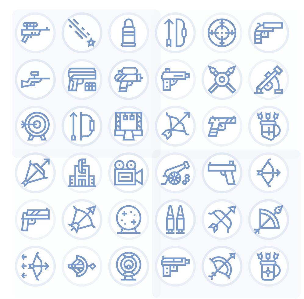Shooting Icon Repository containing 36 Bold Line Retina Ready Pixel Optimized graphics vector