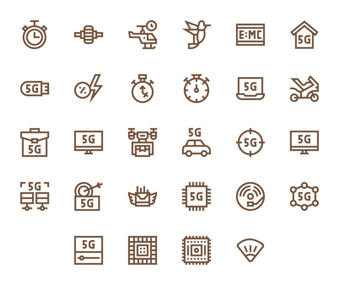 Speed Professional Set with 28 Bold Line Pixel Optimized High Resolution Icons vector