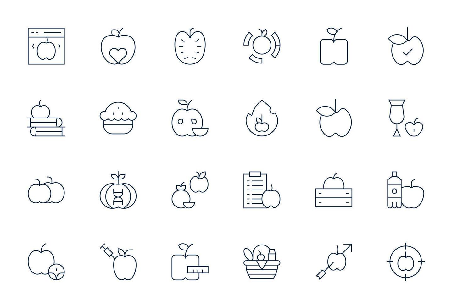 Apple Ultimate Package with 24 High Resolution Thin Line Display Perfect Icons vector