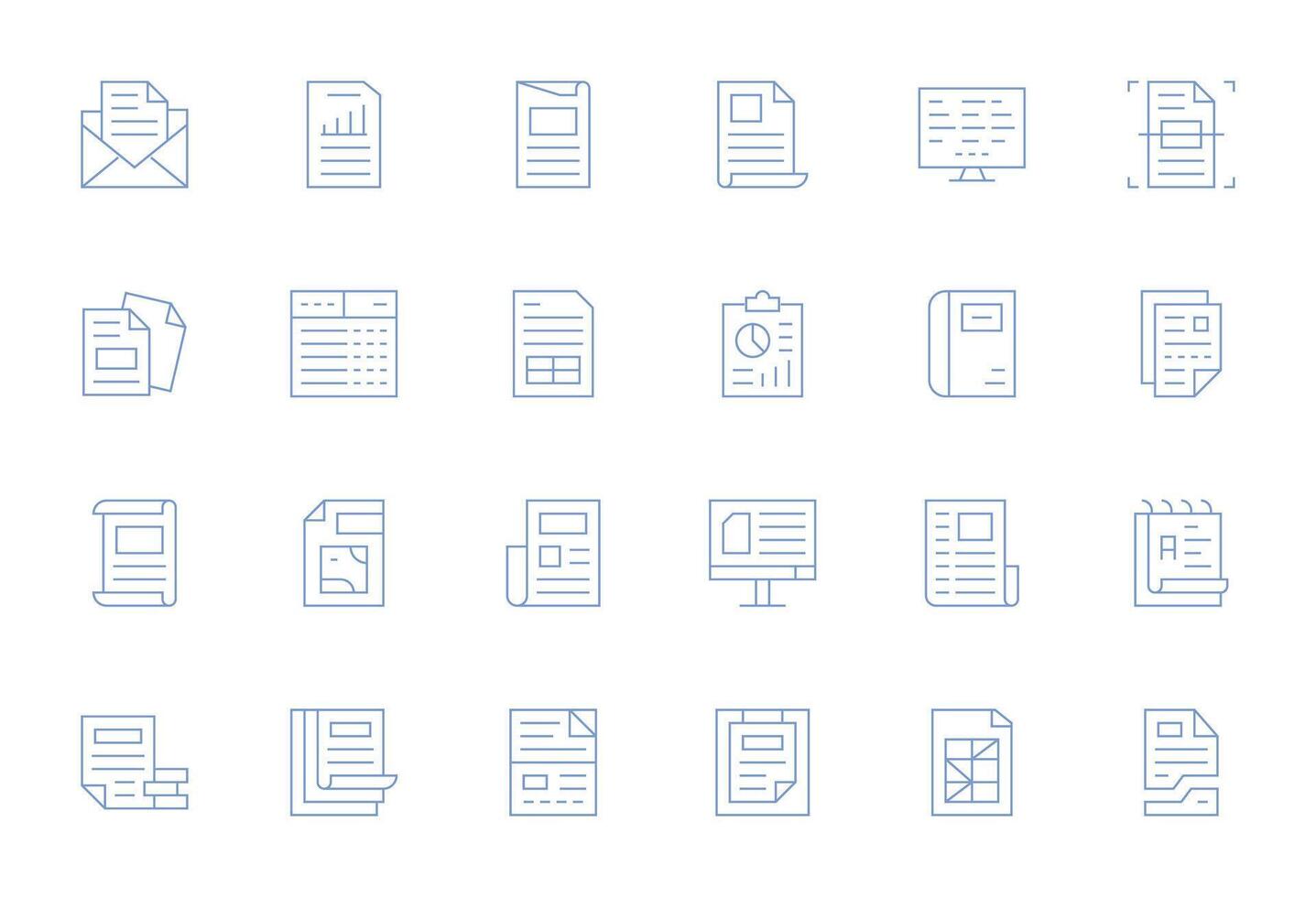 Excel featuring 24 256x256 Icons in Thin Line Design vector