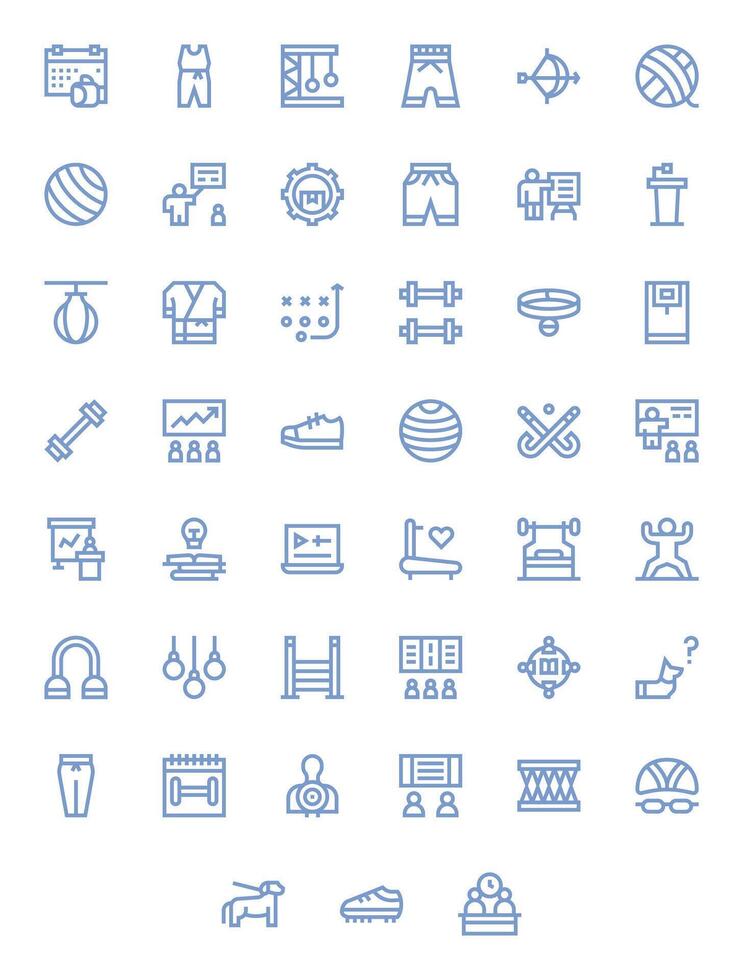 45 Bold Line Pixel Optimized High Resolution Icons from Training Suite vector