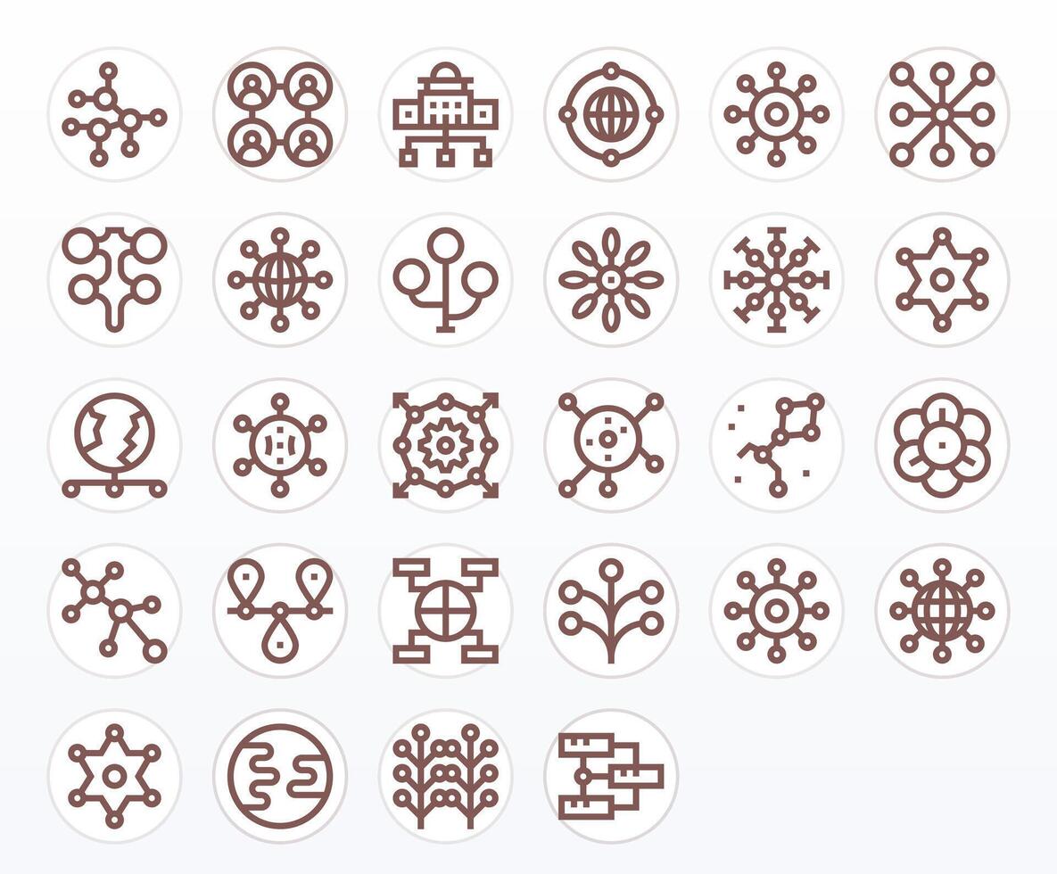 28 Pixel Aligned Bold Line Icons from Links Collection vector