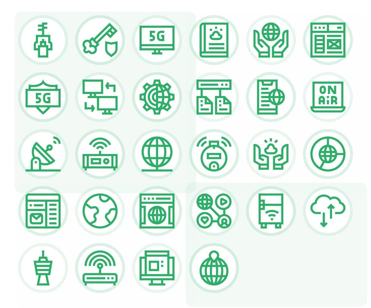 28 High Resolution Bold Line Icons for Internet with Display Perfect precision vector