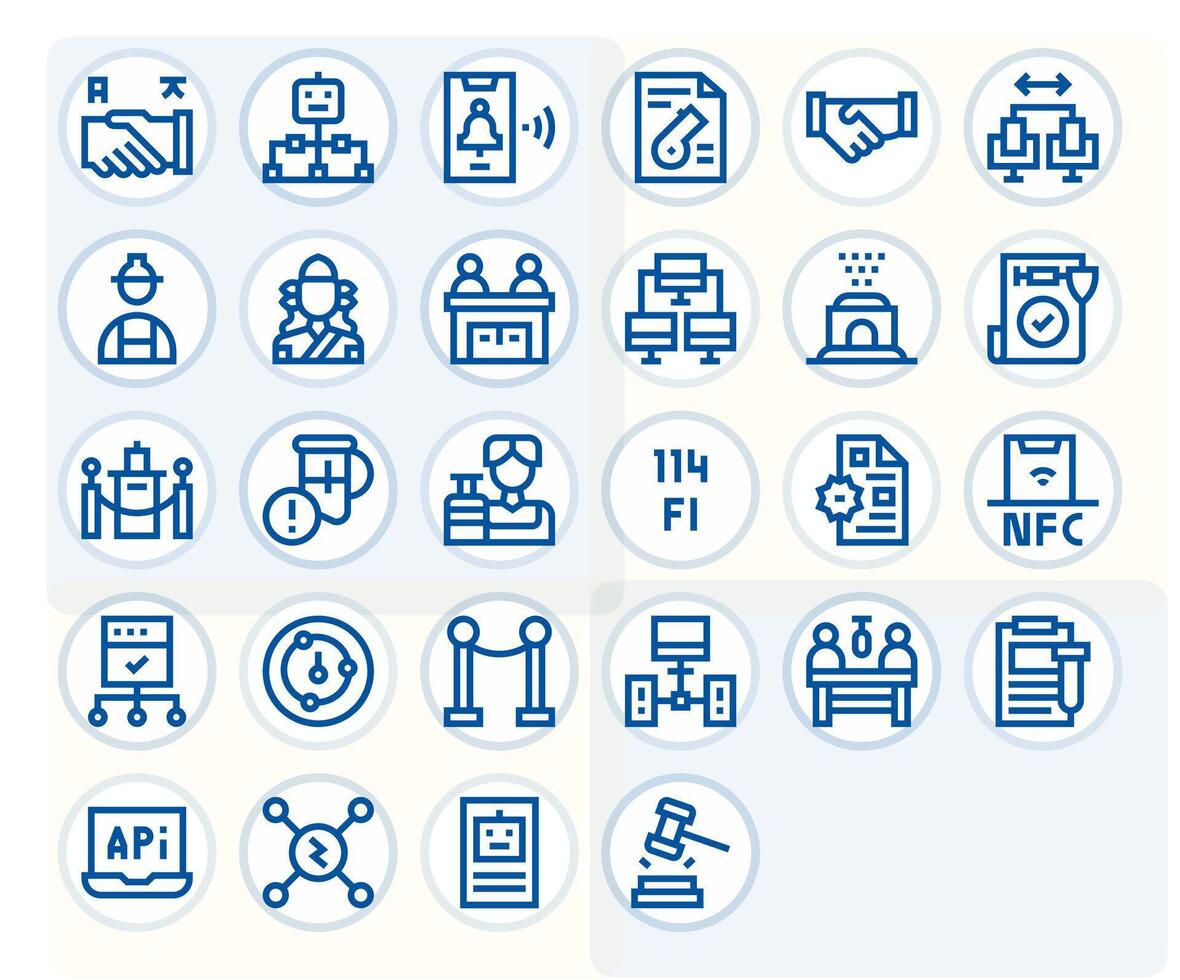28 Bold Line Grid Fitted Icons crafted for Protocol High Resolution applications vector