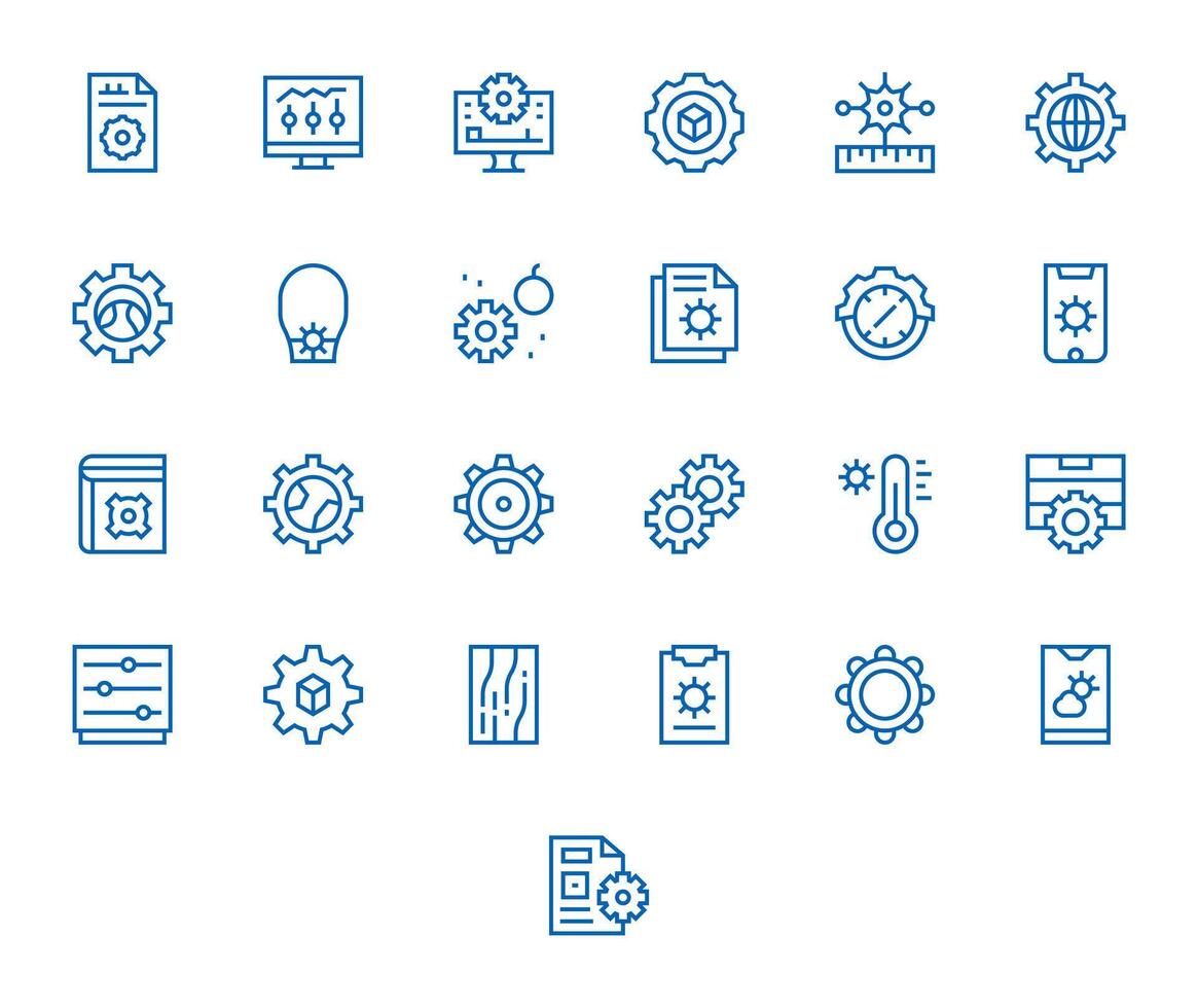 25 Regular Line Display Perfect Icons crafted for Parameters Retina Ready applications vector