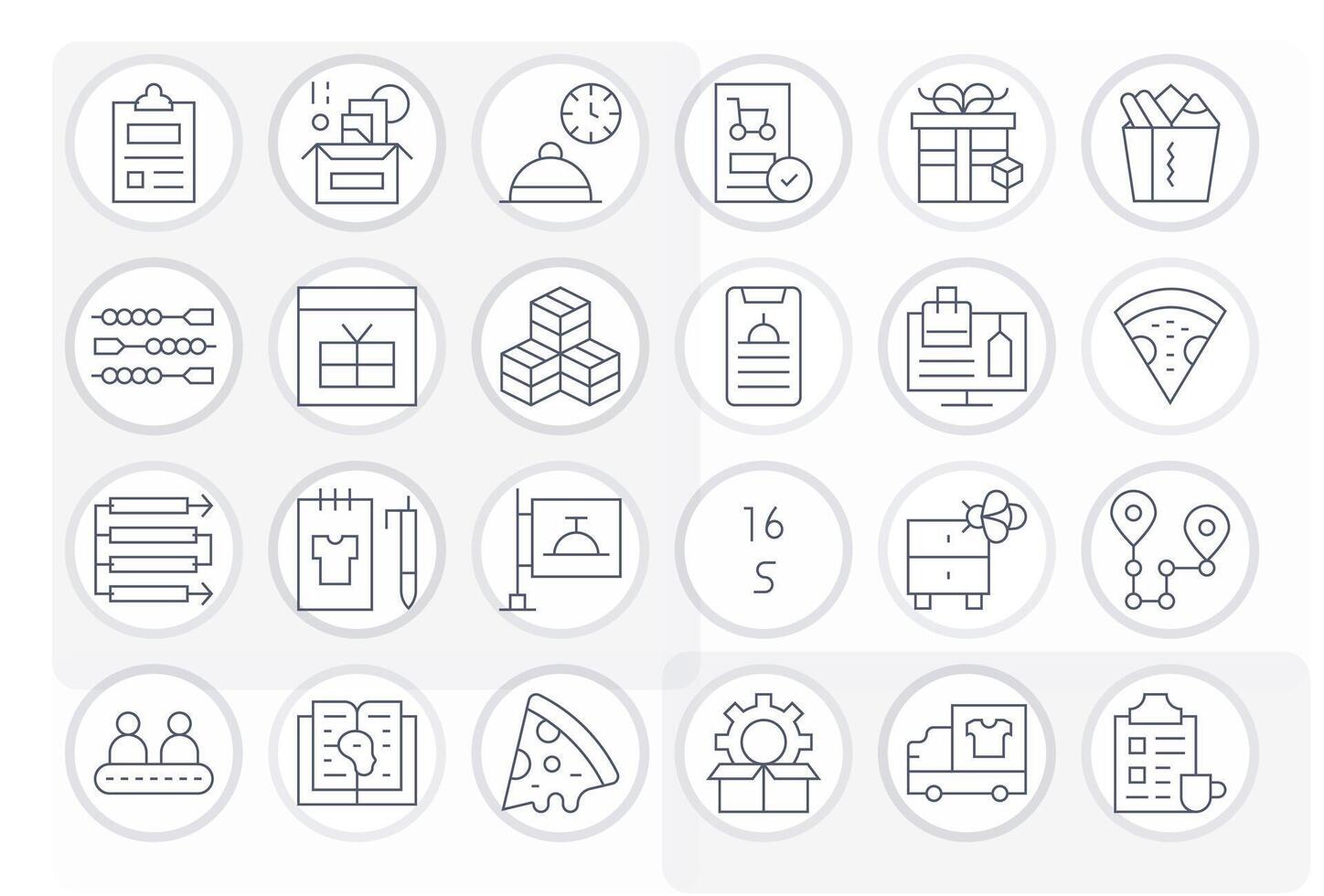 Delgado línea editable íconos desde orden conjunto con 24 alto resolución íconos vector