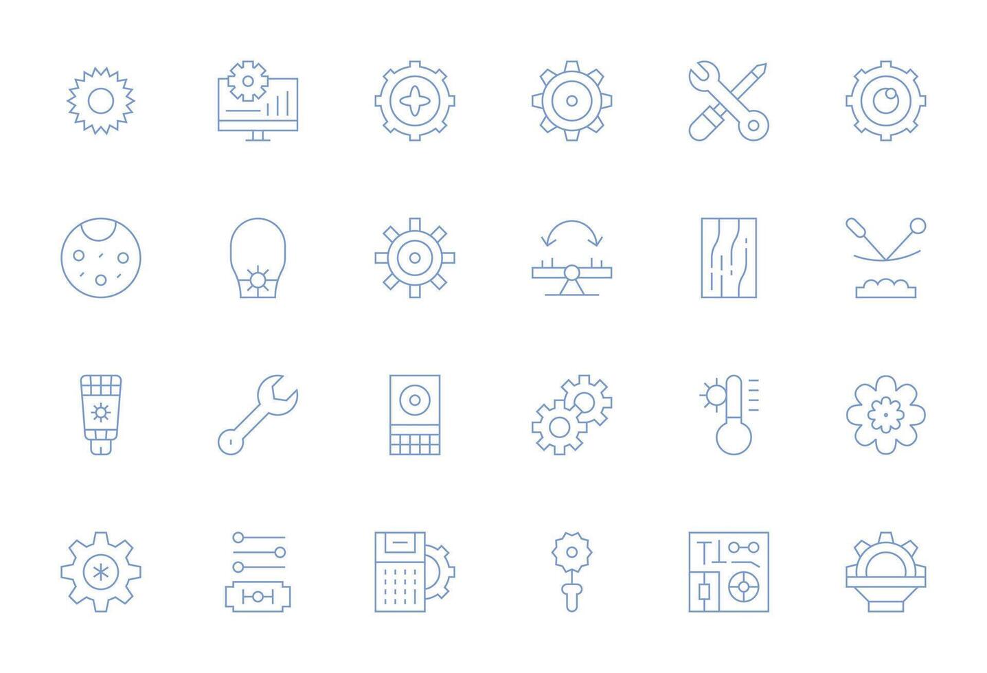 24 PIXEL Perfect Thin Line Icons designed for Adjustment Interface vector