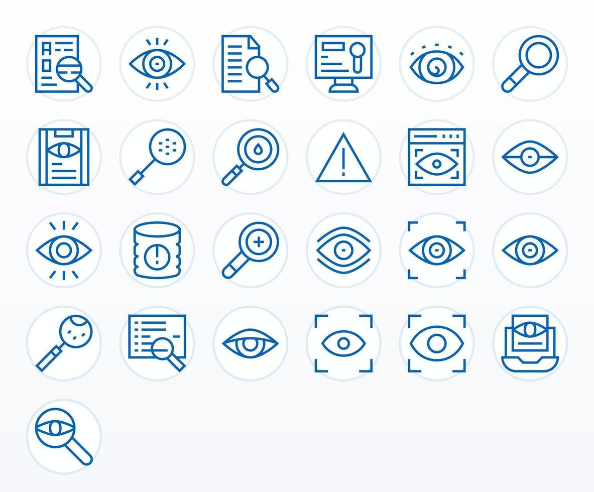 25 Regular Line PIXEL Perfect Icons crafted for Inspect 256x256 applications vector