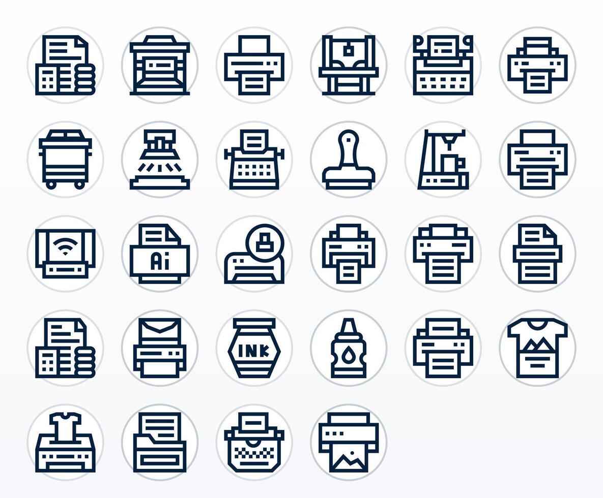 28 Bold Line Icons for Printing in crisp 128x128 Display Perfect resolution vector