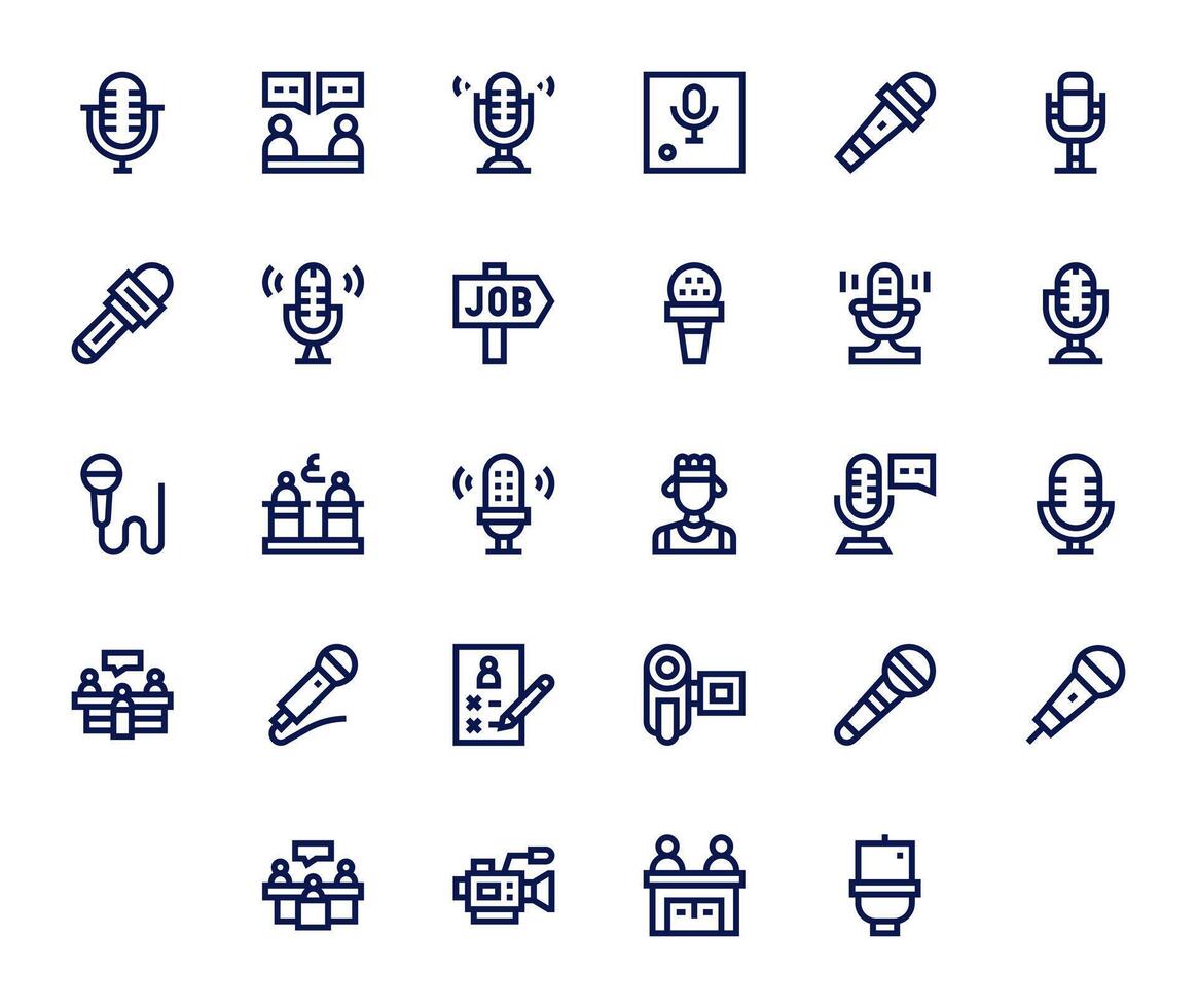 Interview Complete Package with 28 High Resolution Bold Line Display Perfect Icons vector