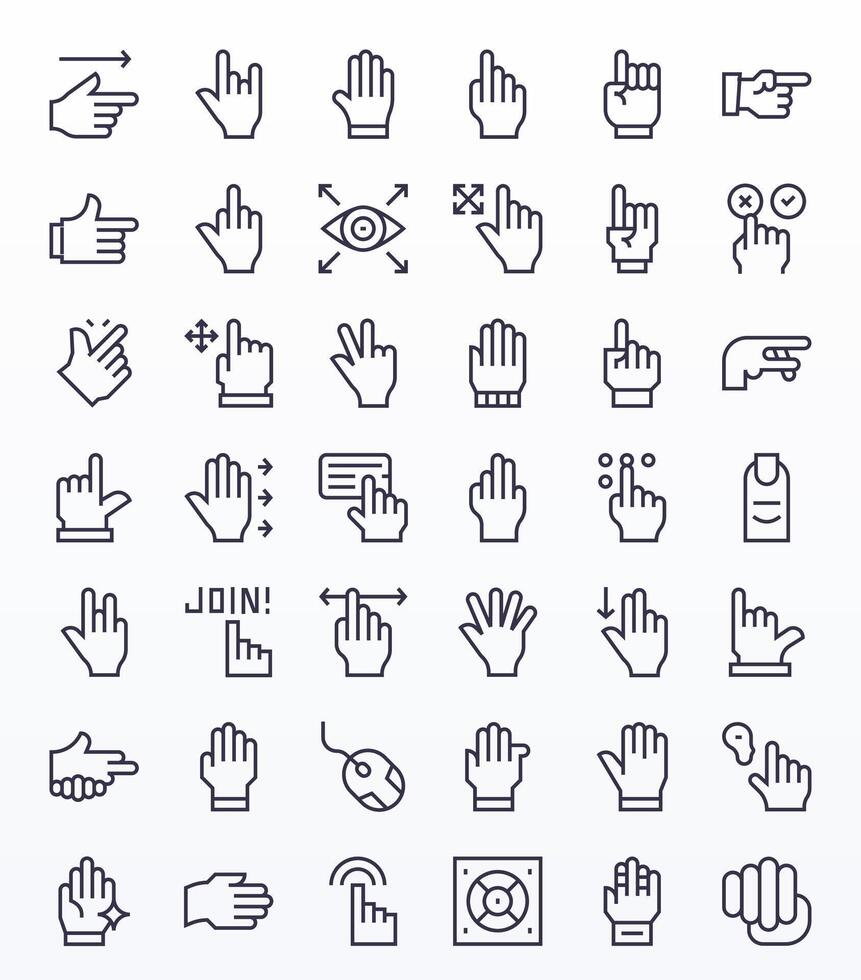 42 Retina Ready Regular Line Icons optimized for Cursor Detail Enhanced display vector
