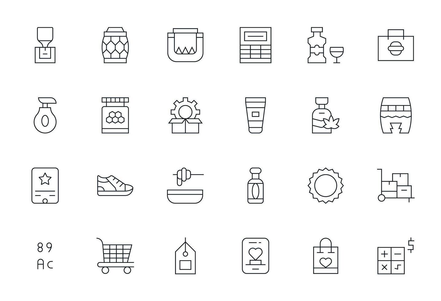 Product Ultimate Package with 24 High Resolution Thin Line Display Perfect Icons vector