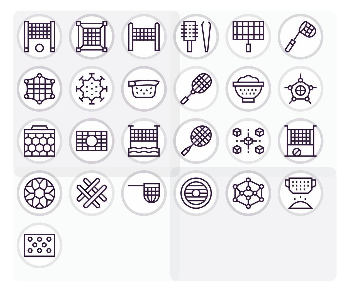 Mesh Ultimate Package with 25 64x64 Regular Line Display Perfect Icons vector