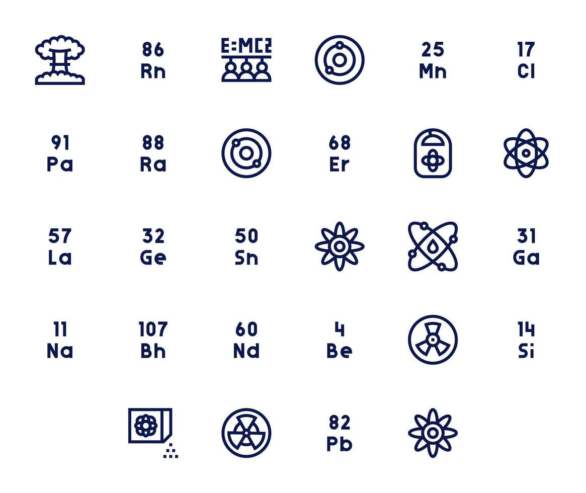 28 Bold Line Icons designed for Atomic in Retina Ready Editable format vector